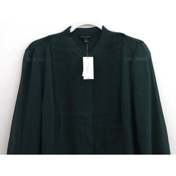Banana Republic 762767-01-1 Women's Sz M New Hunter Green L/S Tuxedo Shirt - Picture 4 of 12